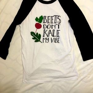 Unisex fit size small baseball tee